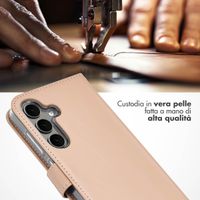 Selencia Cover a libro in vera pelle Samsung Galaxy S25 Plus - Dusty Pink