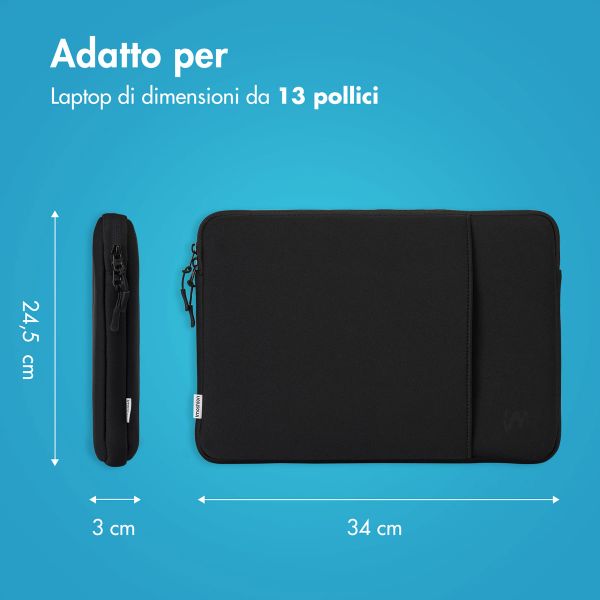 imoshion Cover per laptop 13 pollici - Laptopsleeve con tasca - Black
