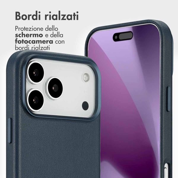 Accezz Cover in pelle 2 in 1 con MagSafe Apple iPhone 17 Pro Max - Nightfall Blue