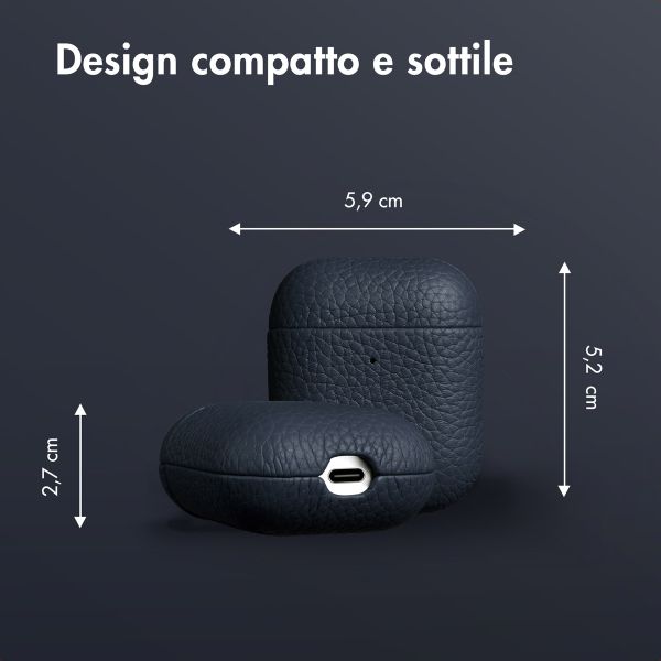 Accezz Cover in vera pelle  Apple Airpods 1 / 2 - Blu scuro