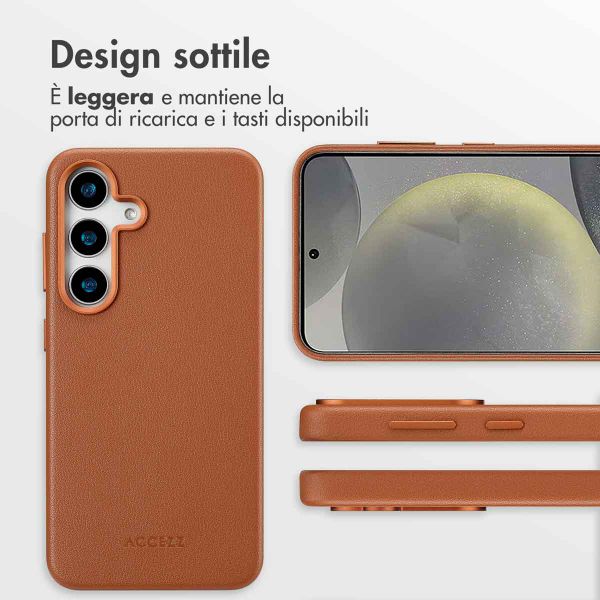 Accezz Cover in Pelle con MagSafe Samsung Galaxy S25 Plus - Sienna Brown