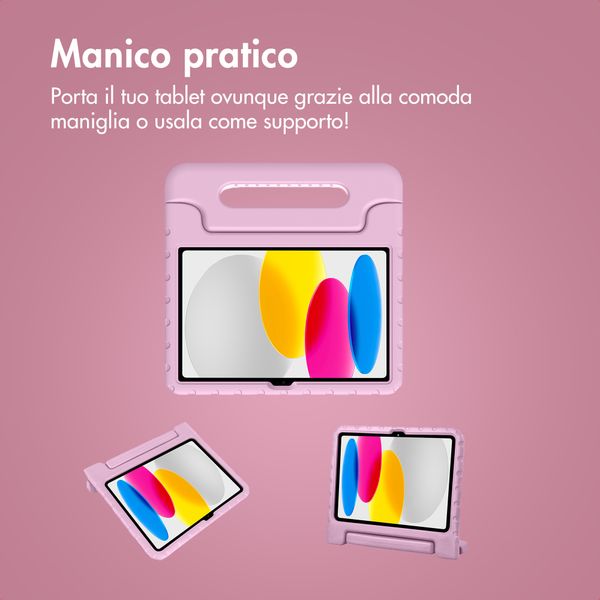 imoshion Cover Posteriore Kidsproof con Maniglia Apple iPad 11 (2025) 11 pollici A16 / iPad 10 (2022) 10.9 pollici - Rosa chiaro