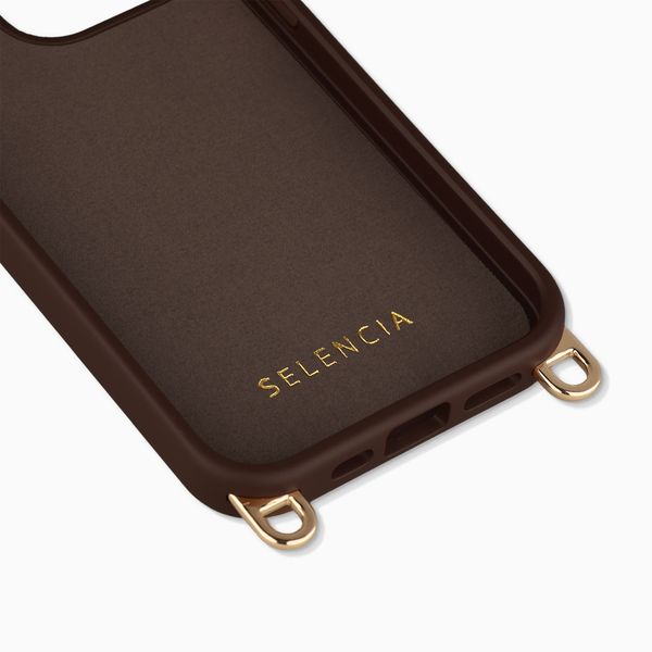 Selencia Cover posteriore Rivièra con MagSafe con ganci rimovibili Apple iPhone 14 Pro - Choco Brown