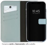 Selencia Cover a libro in vera pelle Apple iPhone 14 - Air Blue