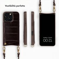 Selencia Nova cover posteriore in vera pelle con portacarte Apple iPhone 16 Pro - Dark Chocolate