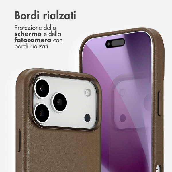 Accezz Cover in Pelle con MagSafe Apple iPhone 17 Pro Max - Marrone caffè