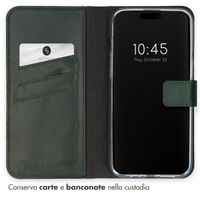 Selencia Cover a libro in vera pelle Apple iPhone 15 Pro Max - Verde