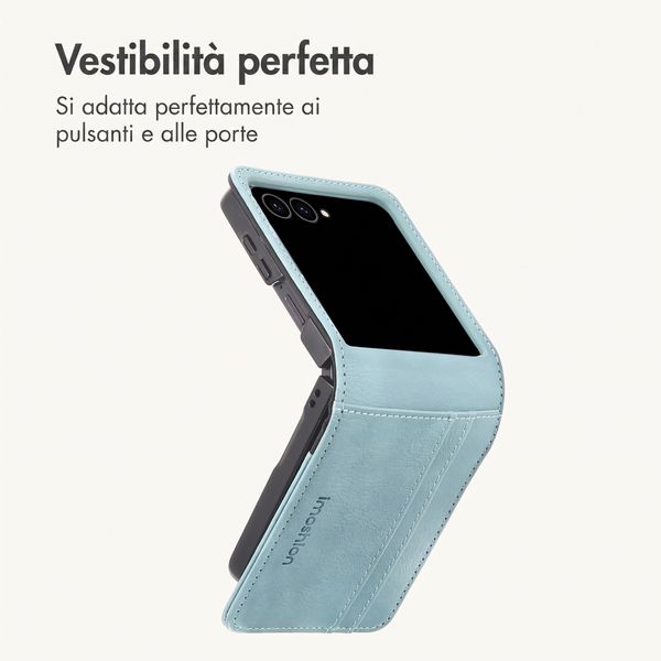 imoshion Cover a libro di Lusso Samsung Galaxy Z Flip 8 - Azzurro