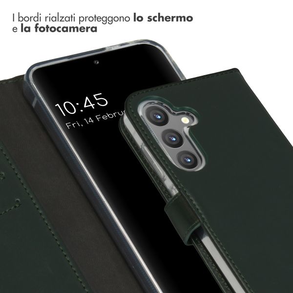 Selencia Cover a libro in vera pelle Samsung Galaxy S24 - Verde
