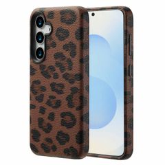 Selencia Cover Sabi Stampa pantera con MagSafe Samsung Galaxy S25 - Mocha Brown