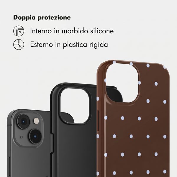 Selencia Cover Posteriore Vivid Apple iPhone 14 - Happy Dots Chocolate