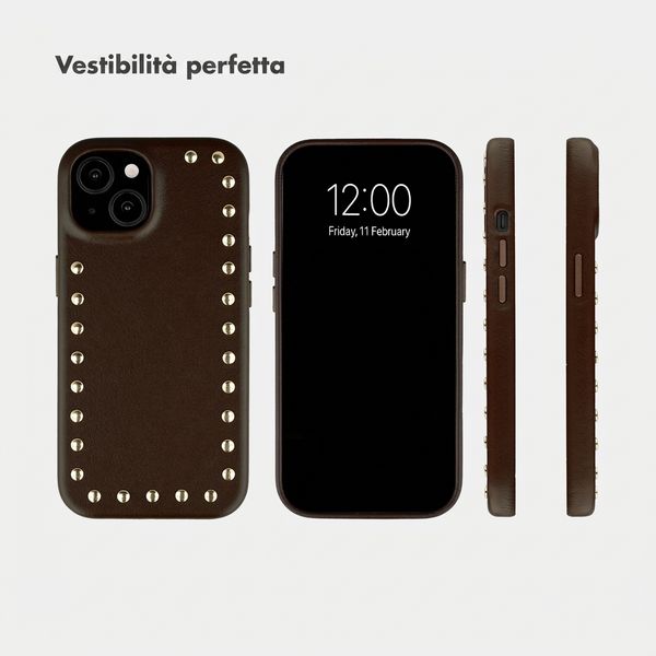 Selencia Cover posteriore Studs con MagSafe Apple iPhone 15 - Cacao Crush