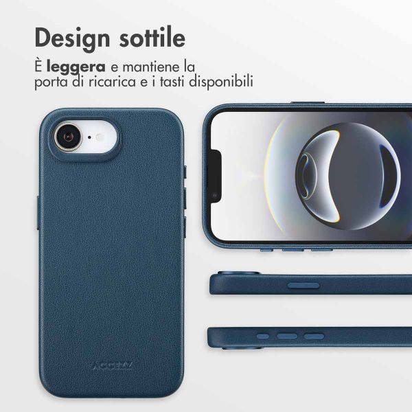 Accezz Cover in Pelle con MagSafe Apple iPhone 17e / 16e - Nightfall Blue