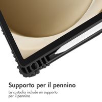 Accezz Libreria a tre ante robusta Samsung Galaxy Tab A9 Plus - Blu scuro