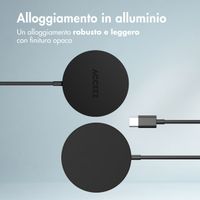Accezz Caricabatterie Wireless USB-C - Caricatore Senza Fili MagSafe e Qi2 - 1 metro - Nero