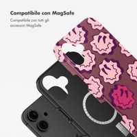 Selencia Cover posteriore Vivid con MagSafe Apple iPhone 16 - Wavy Smiley Pink