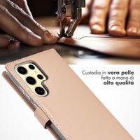 Selencia Cover a libro in vera pelle Samsung Galaxy S25 Ultra - Dusty Pink