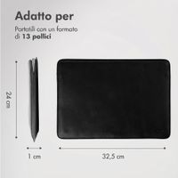 Accezz Cover in pelle per Apple MacBook 13 pollici - Laptopsleeve - Nera