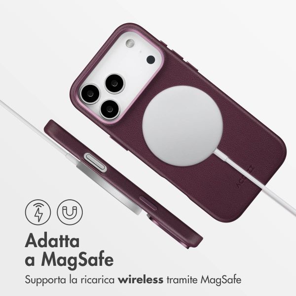 Accezz Cover in Pelle con MagSafe Apple iPhone 17 Pro Max - Heath Purple