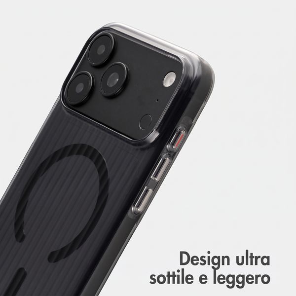 Accezz Cover Lite con MagSafe | Fluted | Apple iPhone 18 Pro / 17 Pro - Nero