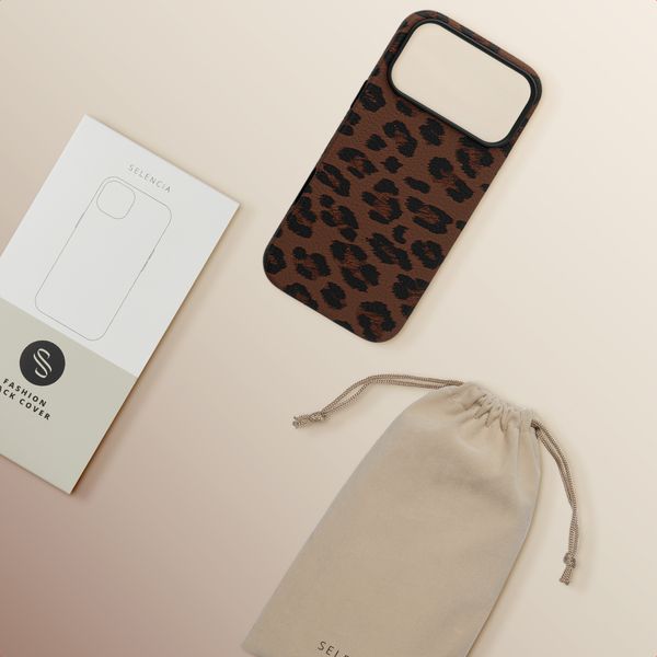 Selencia Cover Sabi Stampa pantera con MagSafe Apple iPhone 17 Pro Max - Mocha Brown