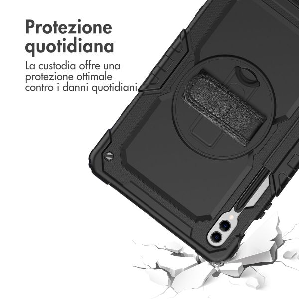 Accezz Cover Posteriore Resistente con tracolla Samsung Galaxy Tab S10 Plus / Tab S9 FE Plus / Tab S9 Plus - Nero