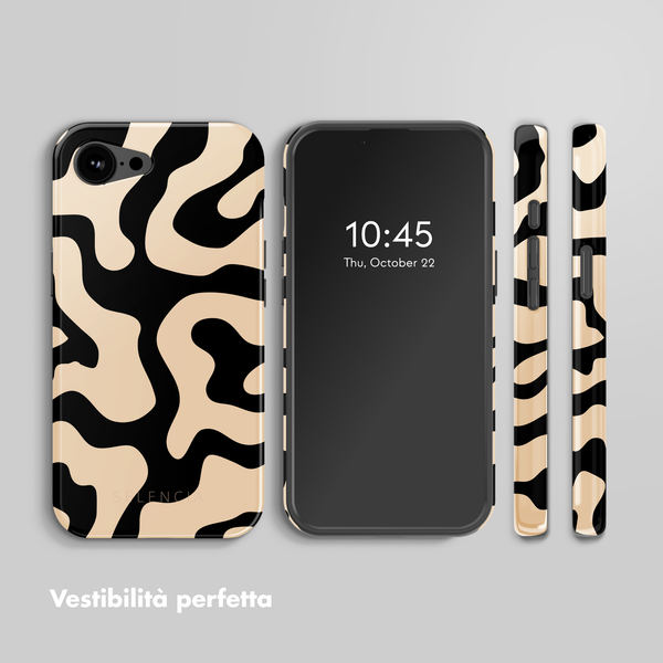 Selencia Cover posteriore Vivid con MagSafe Apple iPhone 17e / 16e - Art Wave Black