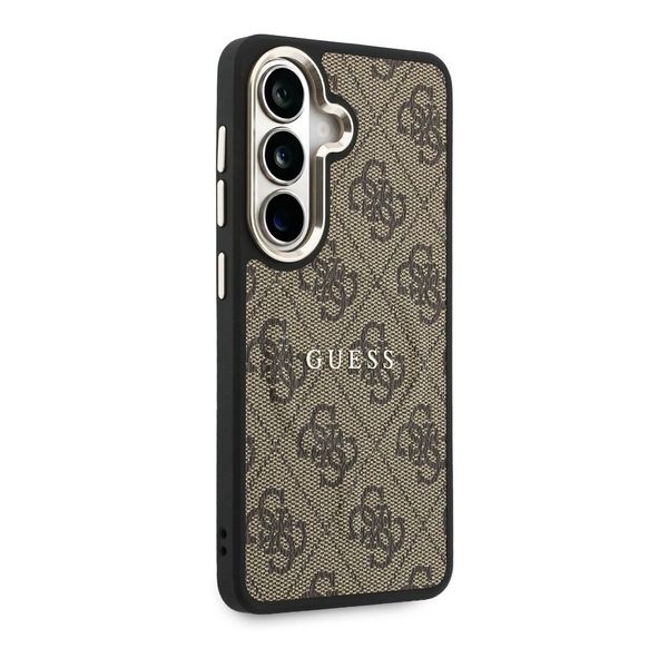 Guess Cover Posteriore 4G Leather con MagSafe Samsung Galaxy S26 - Gold Edge - Brown