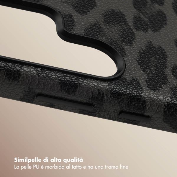 Selencia Cover Sabi Stampa pantera con MagSafe Samsung Galaxy S25 Ultra - Midnight Black