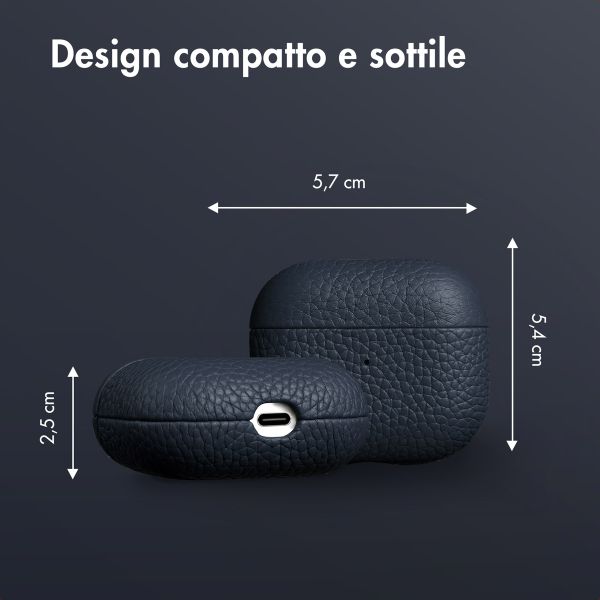Accezz Cover in vera pelle  Apple Airpods 3 - Blu scuro