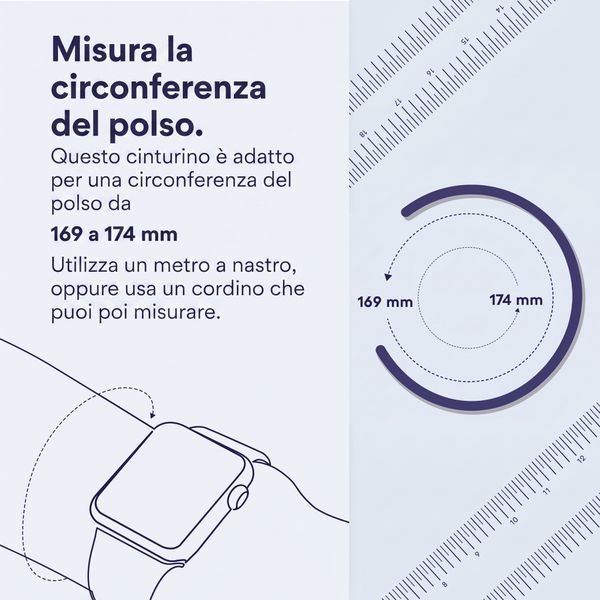 Apple Cinturino Solo intrecciato Apple Watch | 44/45/46/49 mm - Taglia 7 - Light Blue