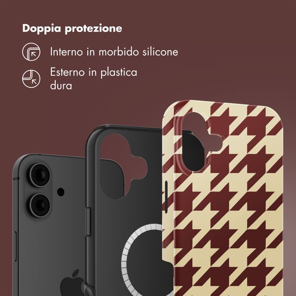 Selencia Cover posteriore Vivid con MagSafe Apple iPhone 16 - Pied-de-Poule