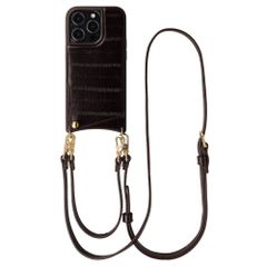 Selencia Nova cover posteriore in vera pelle con portacarte Apple iPhone 14 Pro - Dark Chocolate