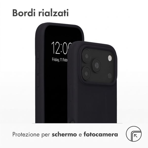 Accezz Cover in silicone liquido con MagSafe Apple iPhone 18 Pro Max / 17 Pro Max - Nero