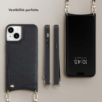 Selencia Cover per telefono Nova con cordino e portacarte Apple iPhone 15 - Nero