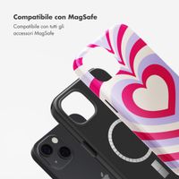 Selencia Cover posteriore Vivid con MagSafe Apple iPhone 13 - Double Hearts Rubine Red Lilac
