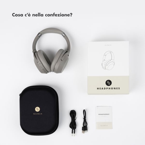 Selencia Cuffie wireless Urban Play - Cancellazione attiva del rumore (ANC) - Con custodia - Cosy Grey