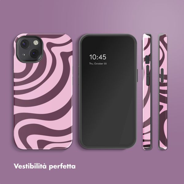 Selencia Cover Posteriore Vivid Apple iPhone 13 - Wavy Swirl Pink Plum