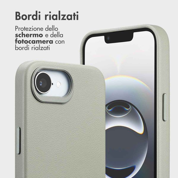 Accezz Cover in pelle 2 in 1 con MagSafe Apple iPhone 17e / 16e - Light Grey