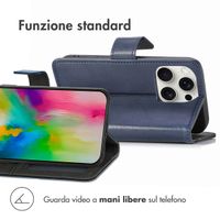 imoshion Cover a libro di Lusso Apple iPhone 16 Pro - Blu scuro