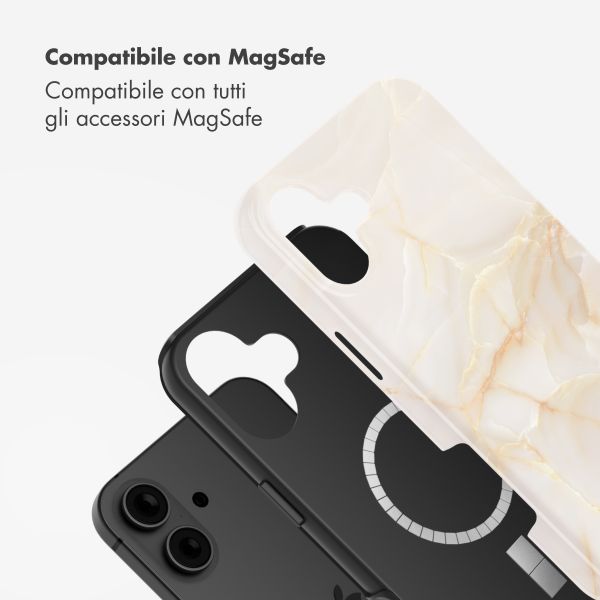 Selencia Cover posteriore Vivid con MagSafe Apple iPhone 16 - Golden Beige Marble