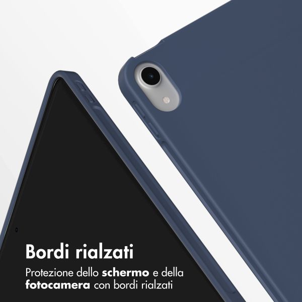 Accezz Cover a libro in silicone Smart Apple iPad Air 11 pollici (2026) M4 / (2025) M3 / (2024) M2 / Air 5 (2022) / Air 4 (2020) - Blu scuro