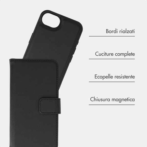 imoshion Cover a libro di lusso 2-in-1 rimovibile Apple iPhone 17e / 16e - Nero