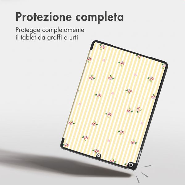 imoshion Cover Trifold Design Apple iPad 9 (2021) 10.2 pollici / iPad 8 (2020) 10.2 pollici / iPad 7 (2019) 10.2 pollici - Garden Stripes
