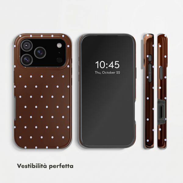 Selencia Cover Posteriore Vivid Apple iPhone 17 Pro - Happy Dots Chocolate