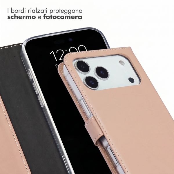 Selencia Cover a libro in vera pelle Apple iPhone 18 Pro / 17 Pro - Dusty Pink