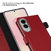 Selencia Cover a libro in vera pelle Samsung Galaxy S25 Edge - Rosso