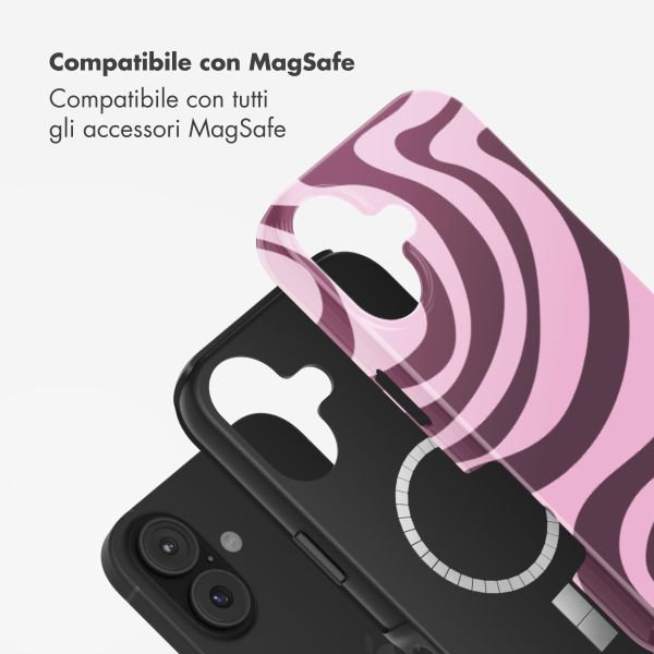 Selencia Cover posteriore Vivid con MagSafe Apple iPhone 17 - Wavy Swirl Pink Plum