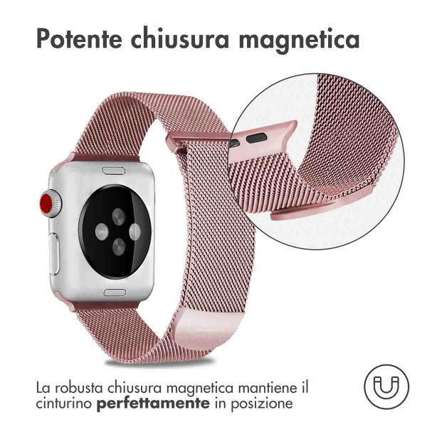 imoshion Cinturino milanese magnetico Apple Watch | 38/40/41/42 mm - Taglia M - Rosa