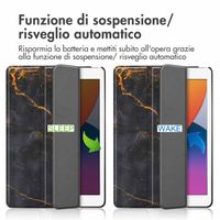 imoshion Cover Trifold Design Apple iPad 9 (2021) 10.2 pollici / iPad 8 (2020) 10.2 pollici / iPad 7 (2019) 10.2 pollici - Black Marble